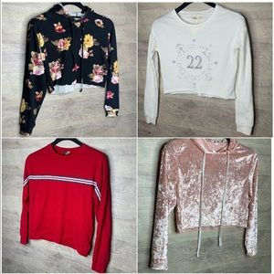 4 Cropped Sweaters Floral, Velvet Juniors